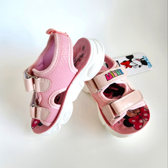 Disney Minnie Mouse Pink Toddler Girl Velcro Sandals 3T, Size EU:25, US:9, BNWT - Picture 4 of 16